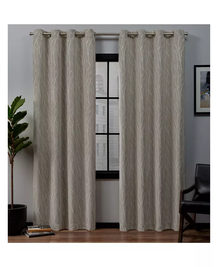 Exclusive Home Forest Hill Woven Blackout Grommet Top Window Curtain Panel Pair， 52