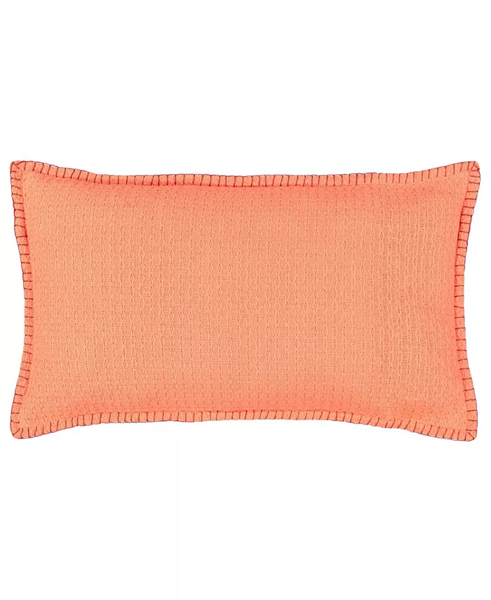 Mod Lifestyles Diamond Texture Lumbar Pillow with Whipstitch， 14