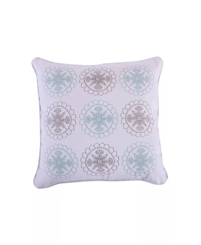 Levtex Spruce Spa Embroidered Decorative Pillow， 18