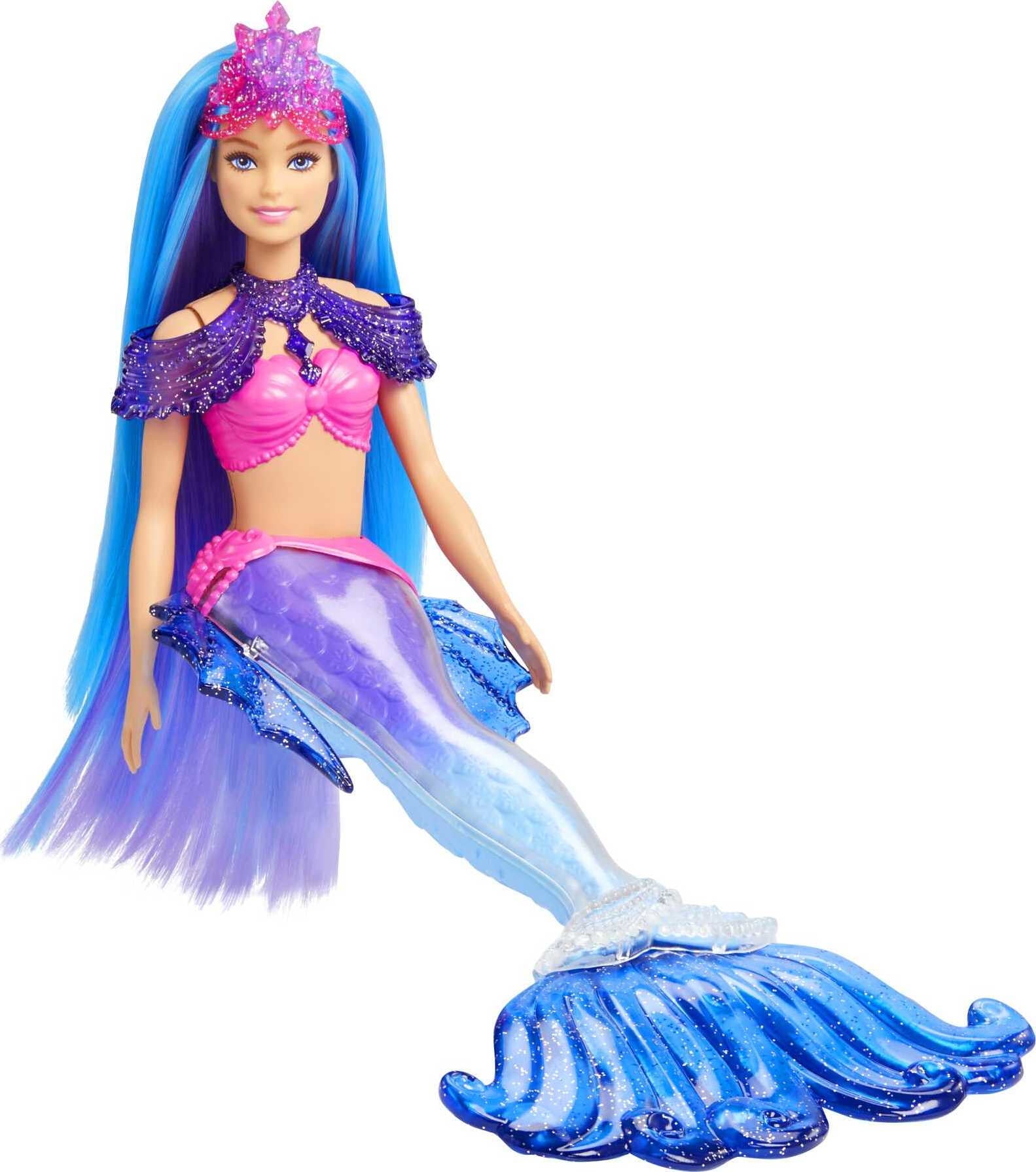 Barbie Mermaid Power "Malibu" Doll with Blue Hair, Seahorse Pet and Accessories
