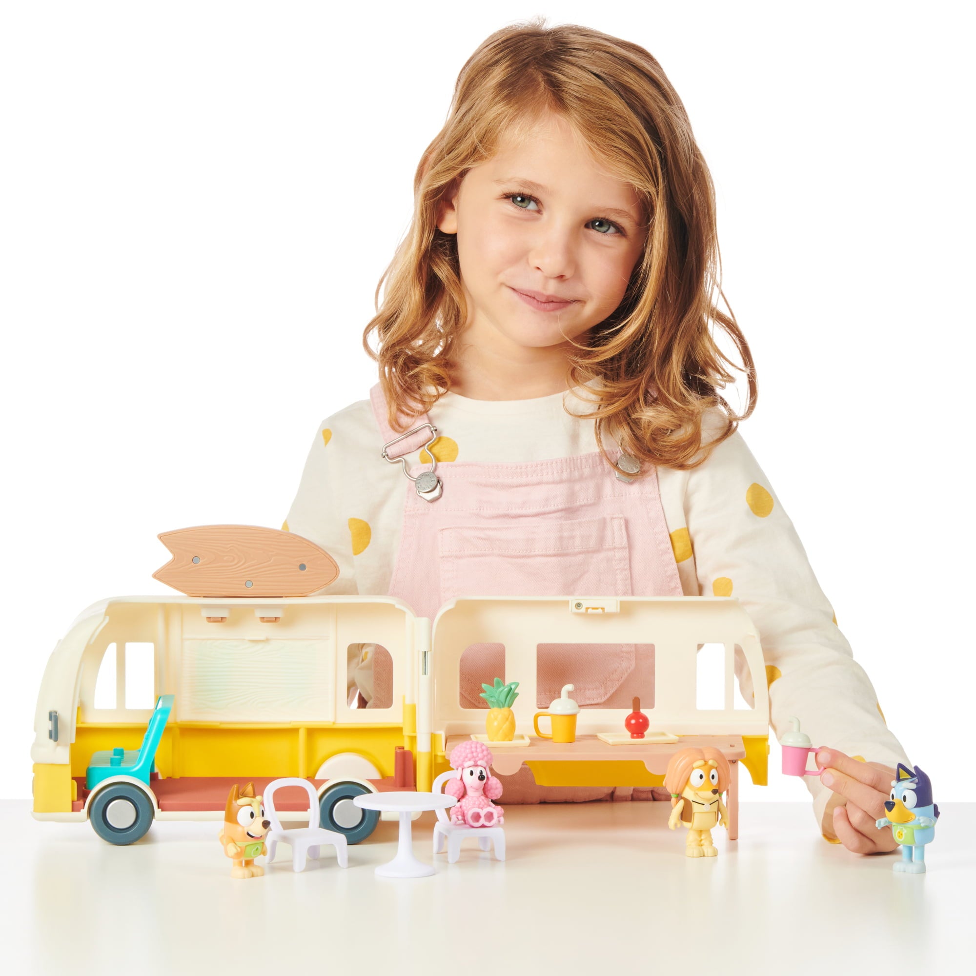 Bluey， Juice Truck Vehicle， Bluey， Bingo， Indy 3 inch Figures， Preschool， Ages 3+