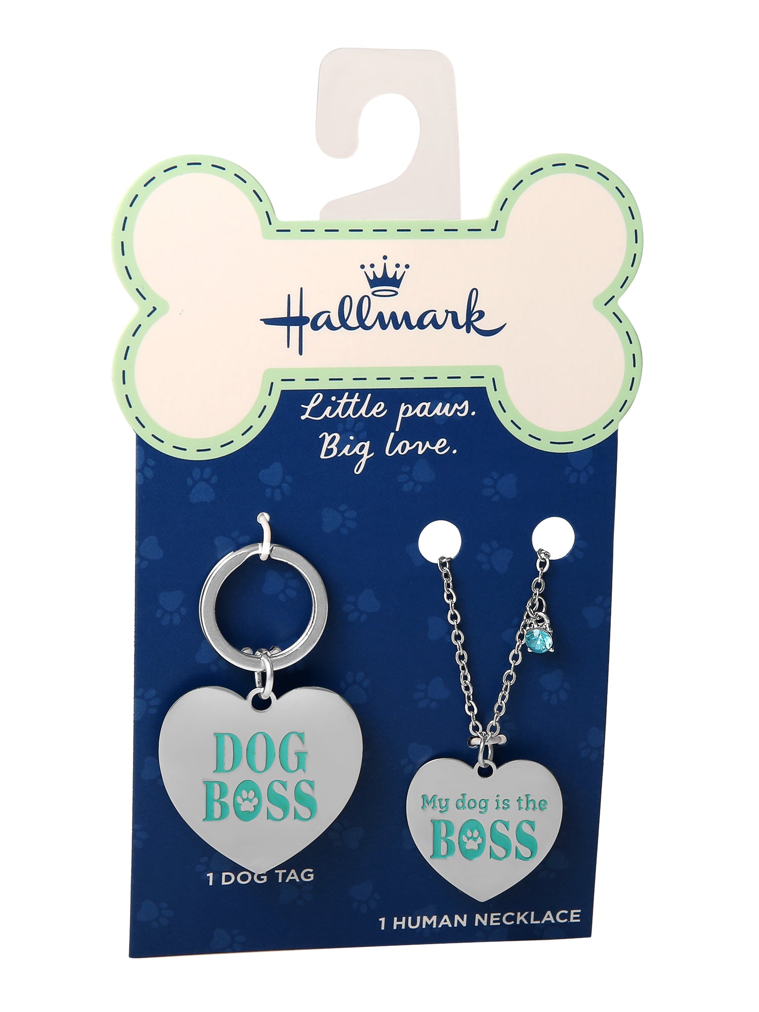 Connections from Hallmark Stainless Steel Dog Boss Tag and Necklace Set