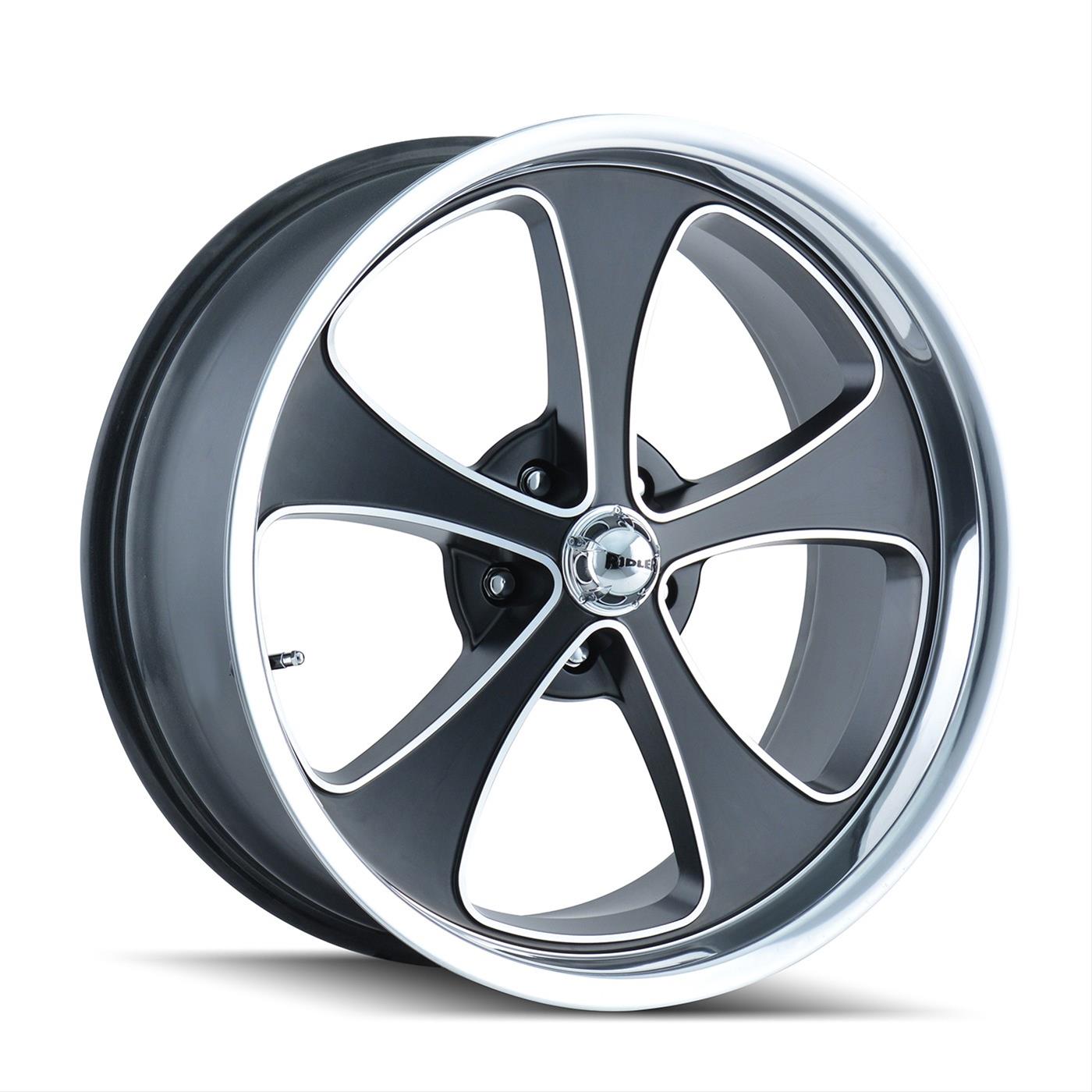 Ridler 645-7761MBP Ridler 645 Series Matte Black with Polished Lip Wheels