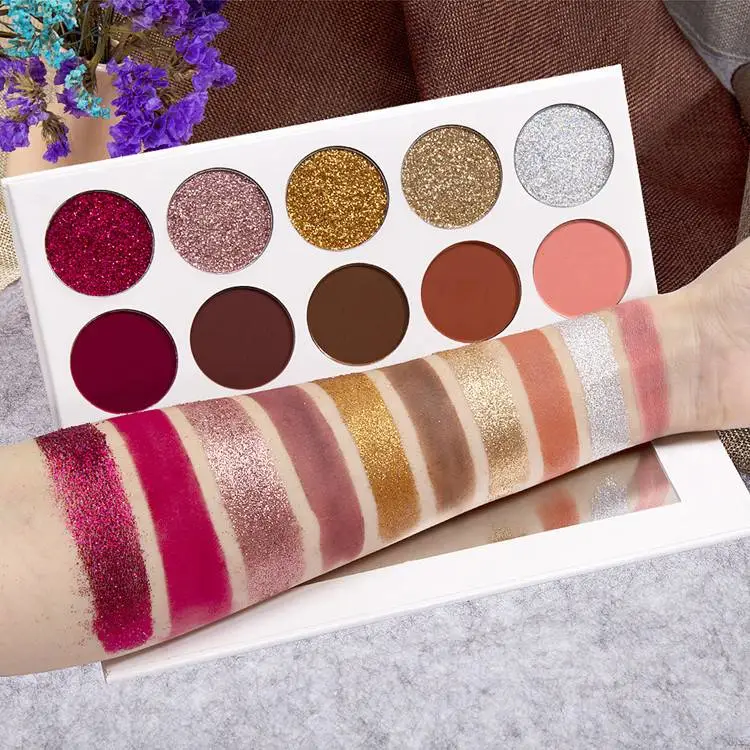 10 Color Highly Pigmented Matte Glitter Eyeshadow Palette