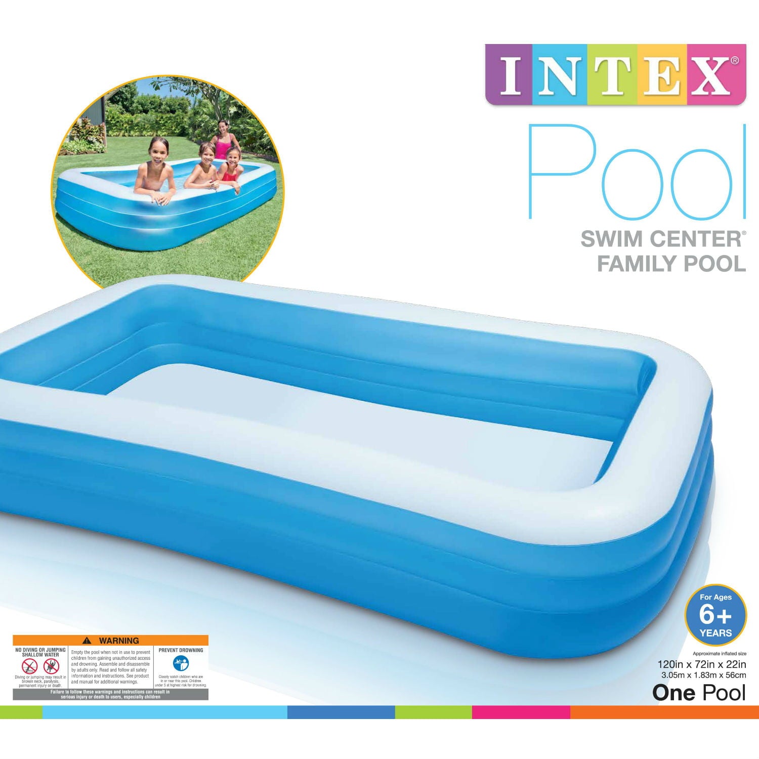 Intex Inflatable Swim Center Family Lounge Pool， 120