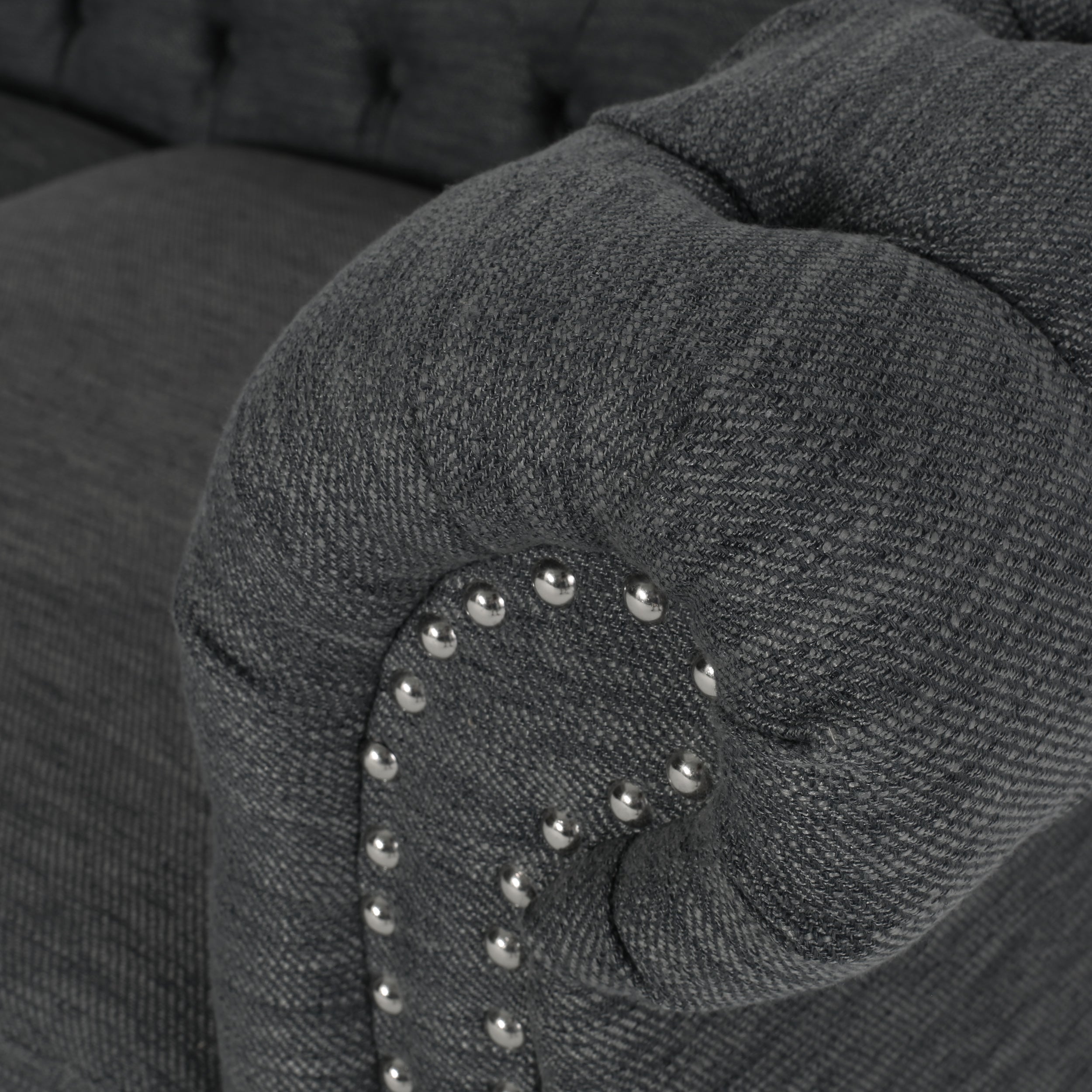 Adetokunbo Tufted Chesterfield Fabric 3 Seater Sofa