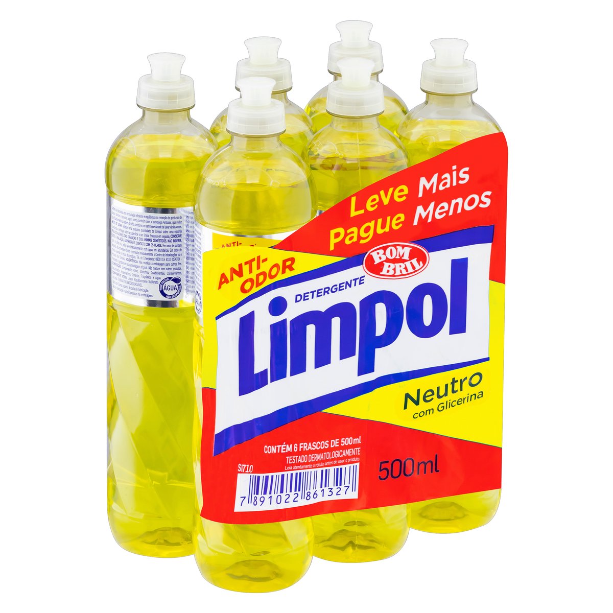 Detergente Liquido Limpol Neutro 6 Unidades 500 ml Cada Oferta Especial