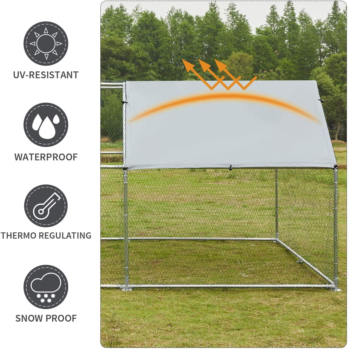 YODOLLA Outdoor Chicken Coop， 12.5' x 9' x 6.5'， Metal