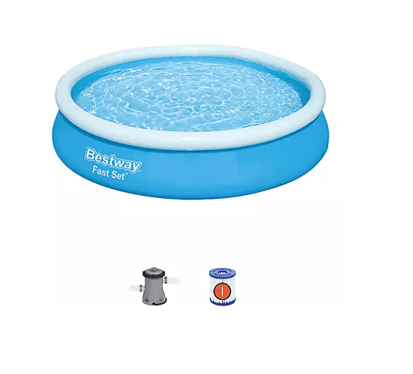 Bestway Fast Set 12 X 30 Round Inflatable Pool Set Includes filter pump