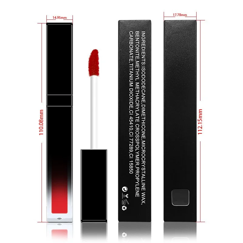 Private Label Liquid Matte Lipstick square Tube Custom Logo Lipstick