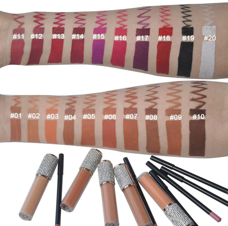 Custom Makeup Freely Combined Matte Liquid Lipstick Lipliner Set