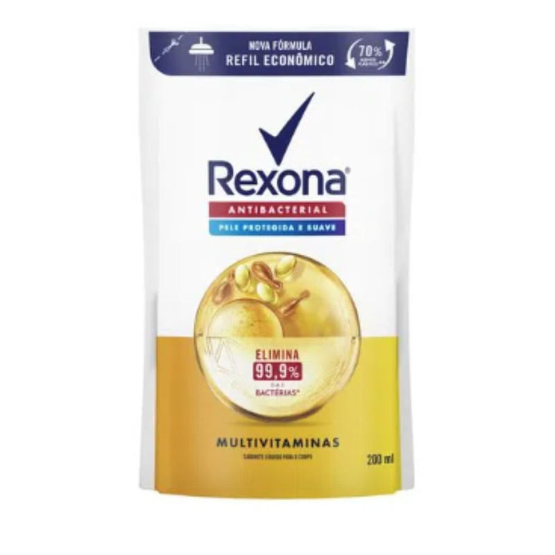 Sabonete Liquido Antibacterial Multivitaminas Refil Rexona 200ml