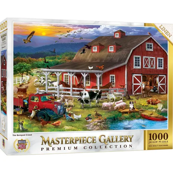 Masterpiece Puzzle 1000-Piece Barnyard Crowd Puzzle