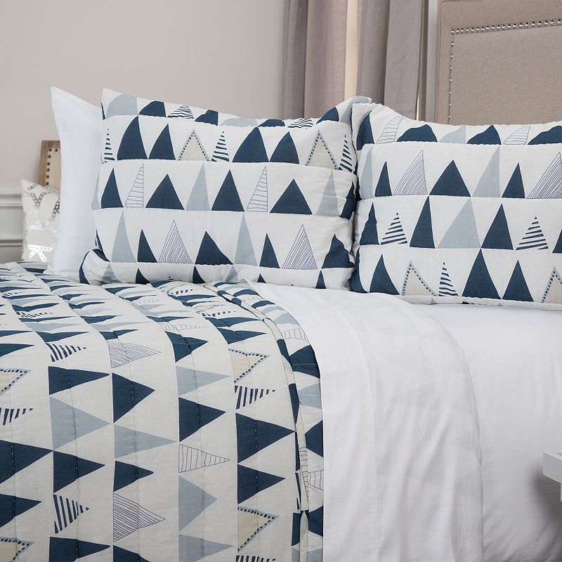 Rizzy Home Maddux Place Flint Geometric Quilt Set