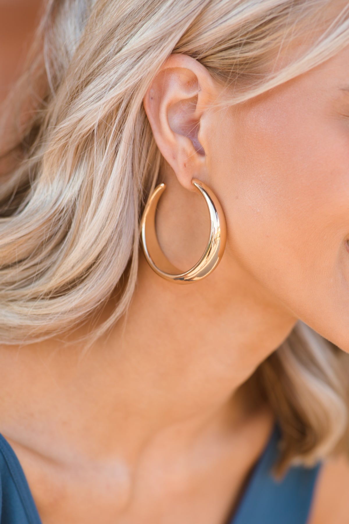 Gold Thick Hoop Earrings