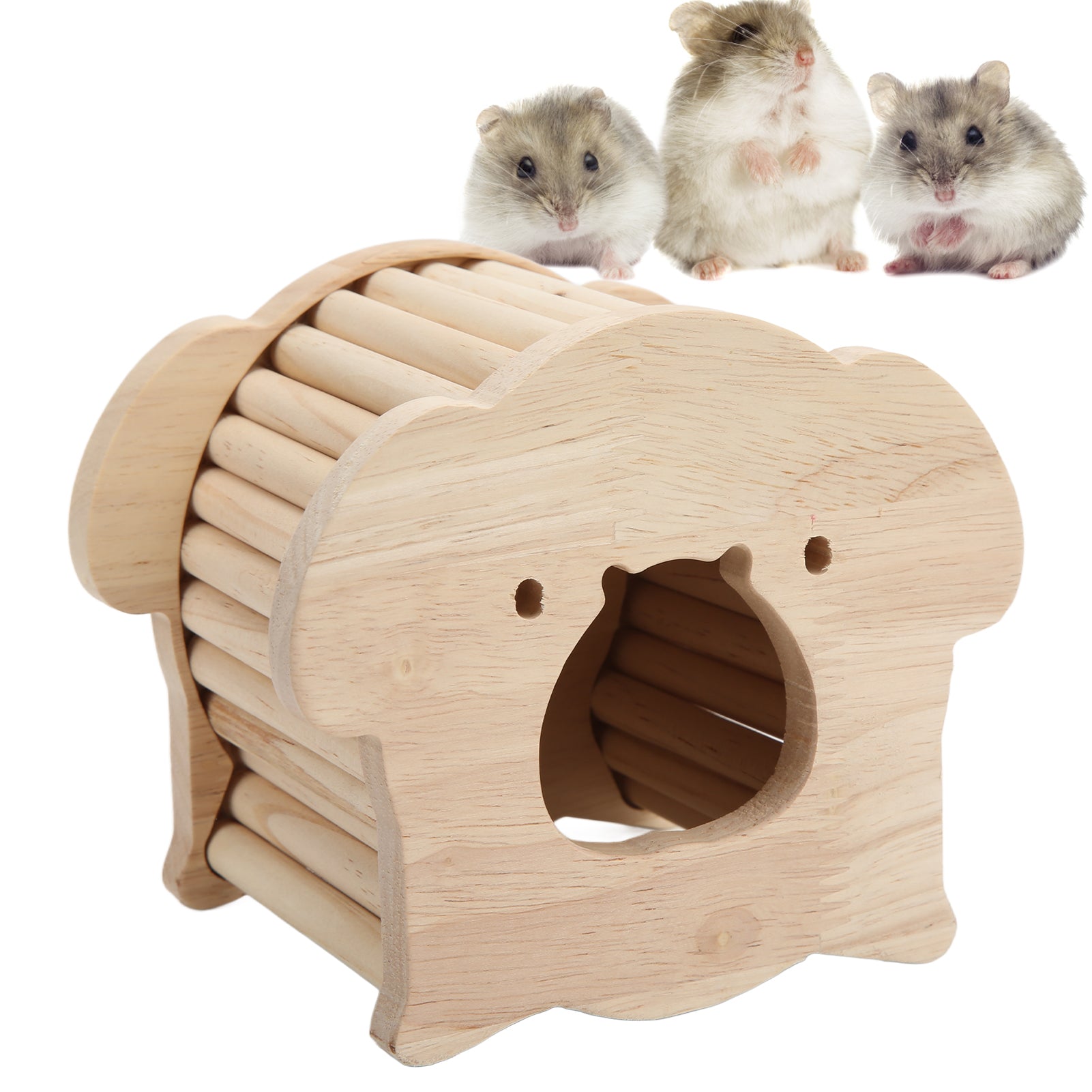 Hamster Wooden House， Wooden Ladder Hamster House Climbing Ramp Strong Structure  For Small Pets