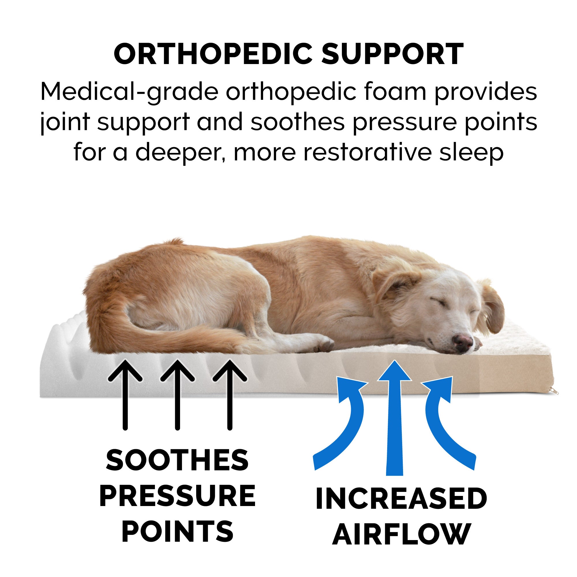 FurHaven Pet Products | Deluxe Orthopedic Ultra Plush Mattress Pet Bed for Dogs and Cats， Cream， Jumbo