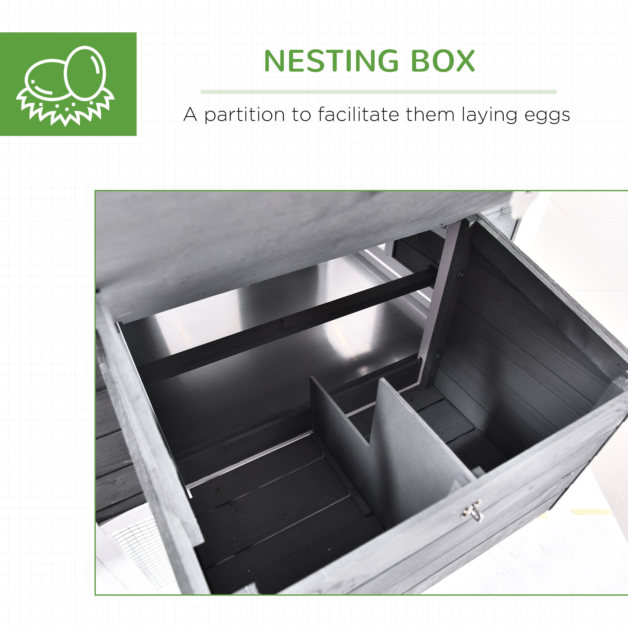 PawHut Chicken Coop w/ Outdoor Run Nesting Box Removable Tray Waterproof Roof
