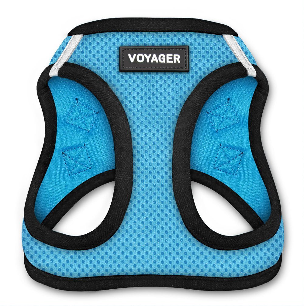 Voyager Step-in Air Dog Harness - All Weather Mesh Step in Vest Harness for Small and Medium Dogs - Baby Blue Base， XS