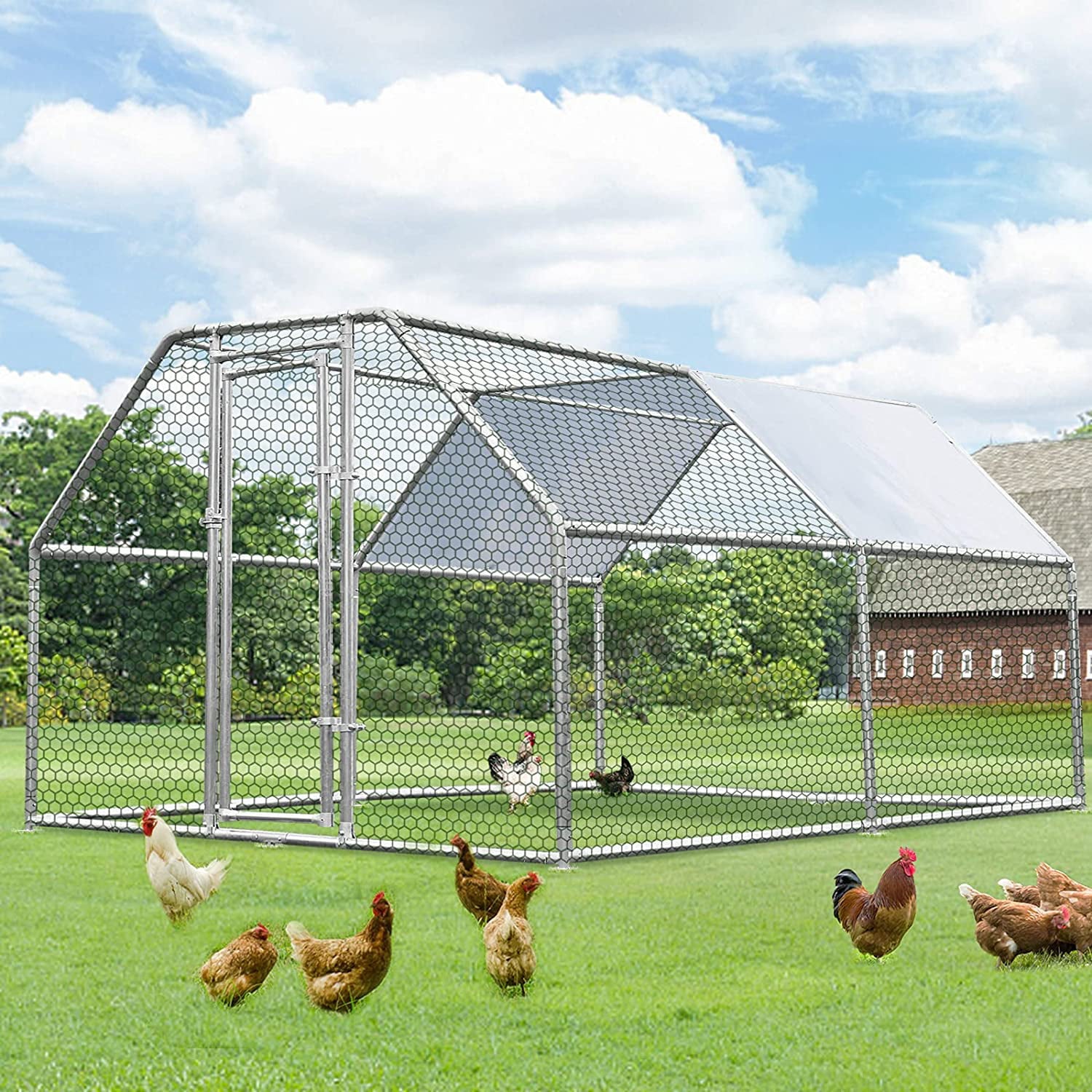 YODOLLA Outdoor Chicken Coop， 12.5' x 9' x 6.5'， Metal