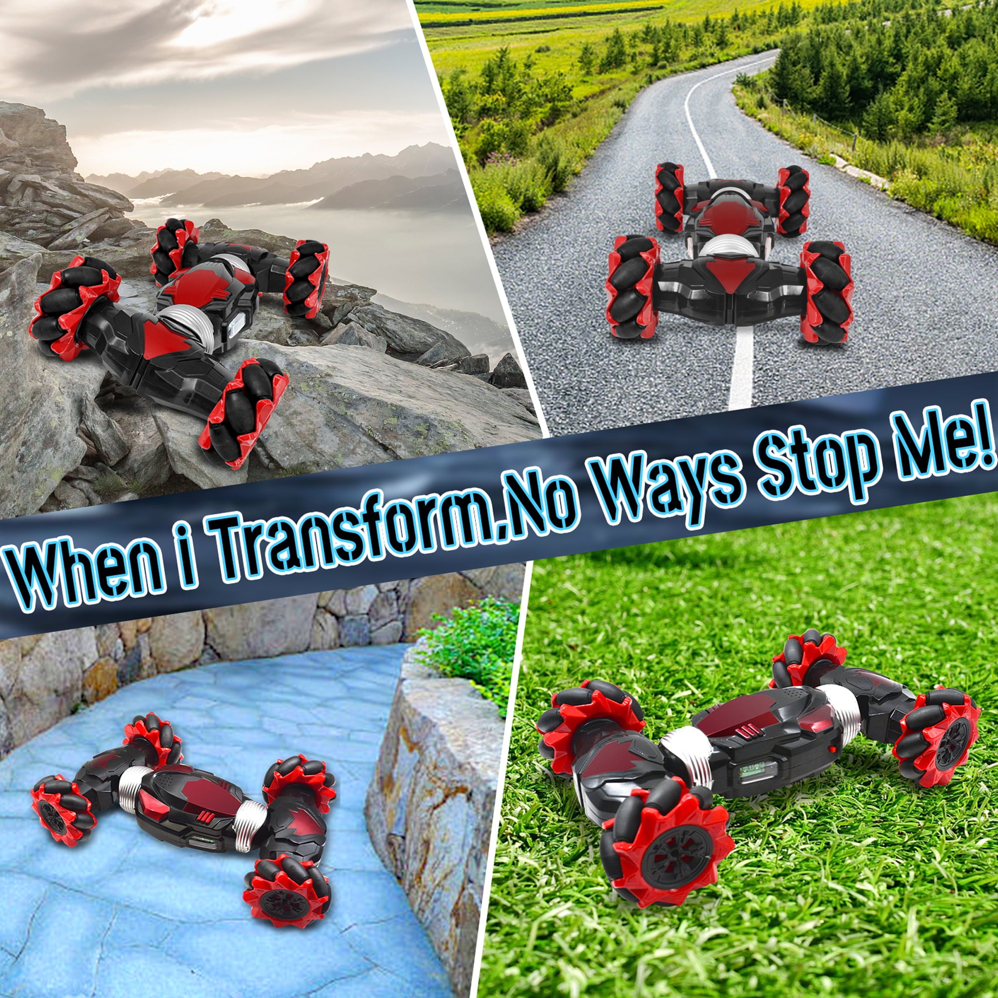 AGNEVE RC Stunt Car 4WD 360° and Double Sided Rotation Toy Car 2.4GHz All-Terrain Dual Mode Twist Remote Control Car with LED Light Music for Kids Gifts