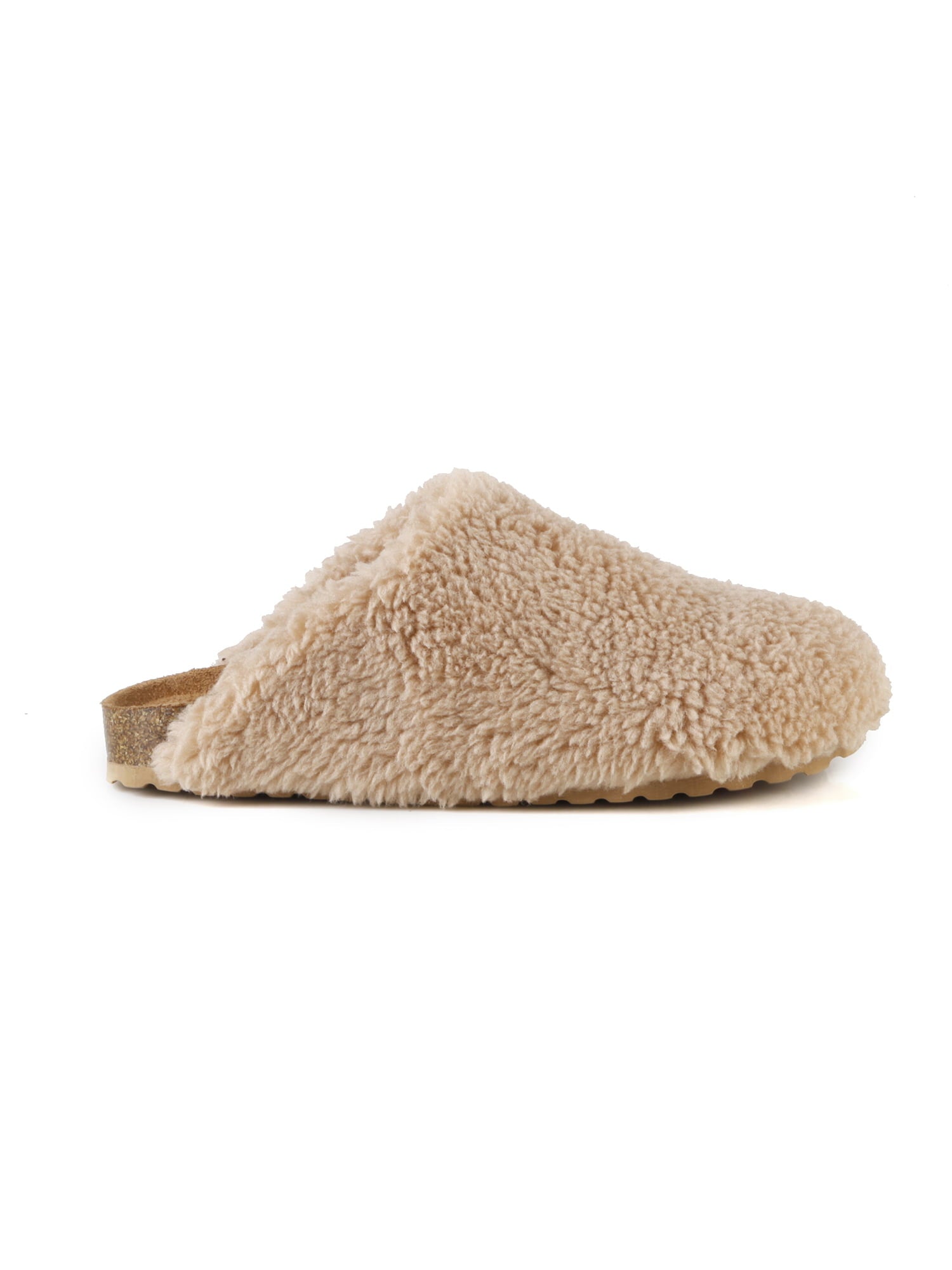 Fleeced Closed Toe&nbsp;Women's Sliders Clogs in Camel