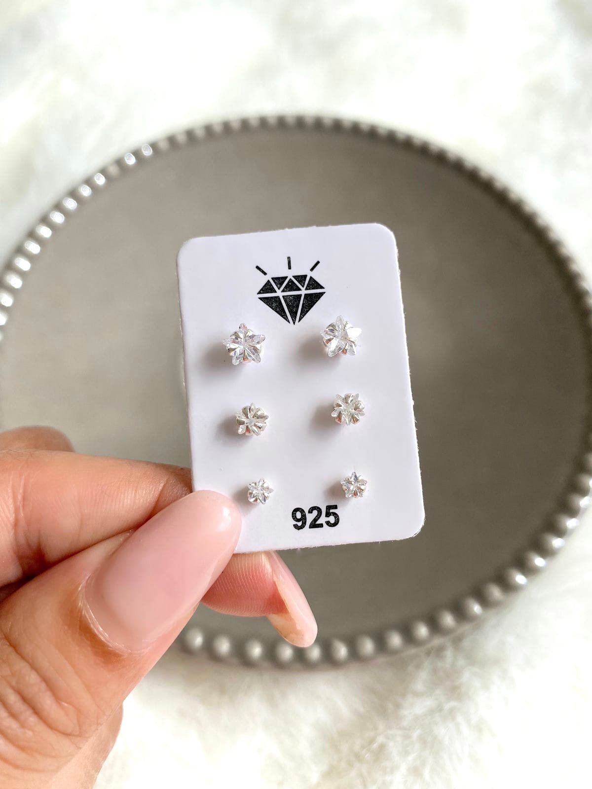 Trio de Brinco Estrela em Zircônias