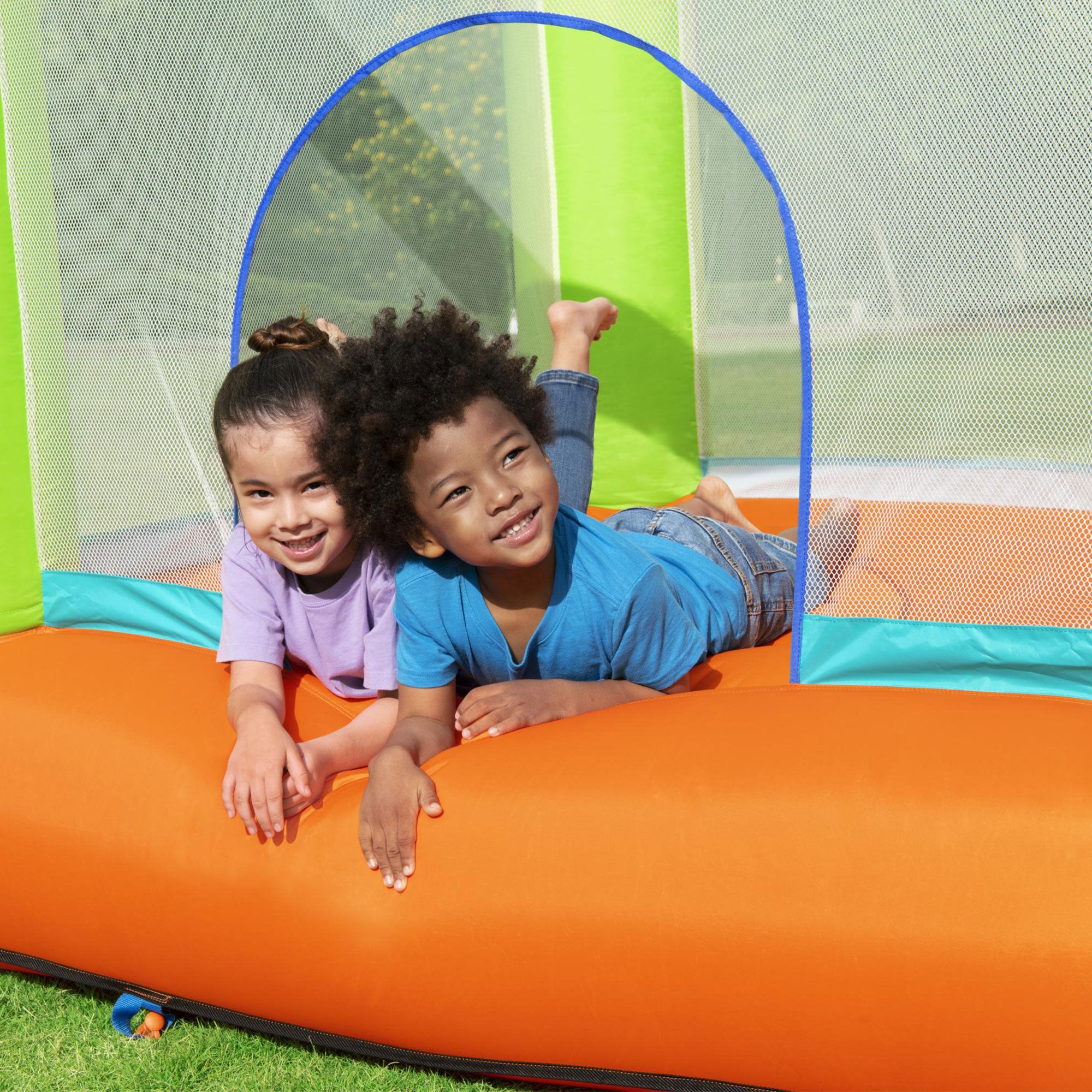 Bestway Jump And Soar Outdoor Indoor Inflatable Bounce House with Air Pump