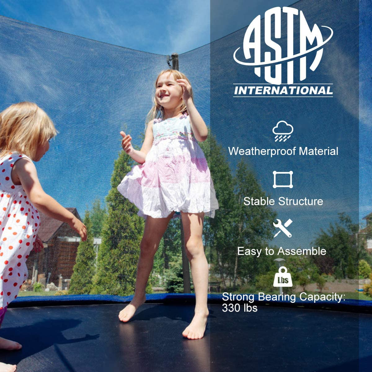 Trampoline for Kids， New Upgraded 14-Feet Outdoor Trampoline with Safety Enclosure Net， Heavy-Duty Round Trampoline for Indoor or Outdoor Backyard