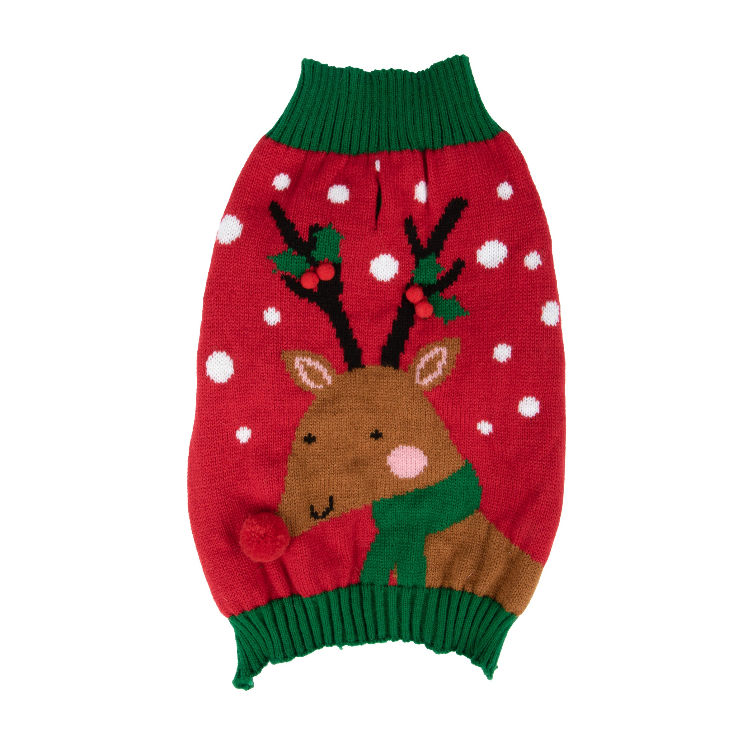 Vibrant Life， Holiday Dog Clothes， Reindeer Dog or Cat Sweater， Red XXS