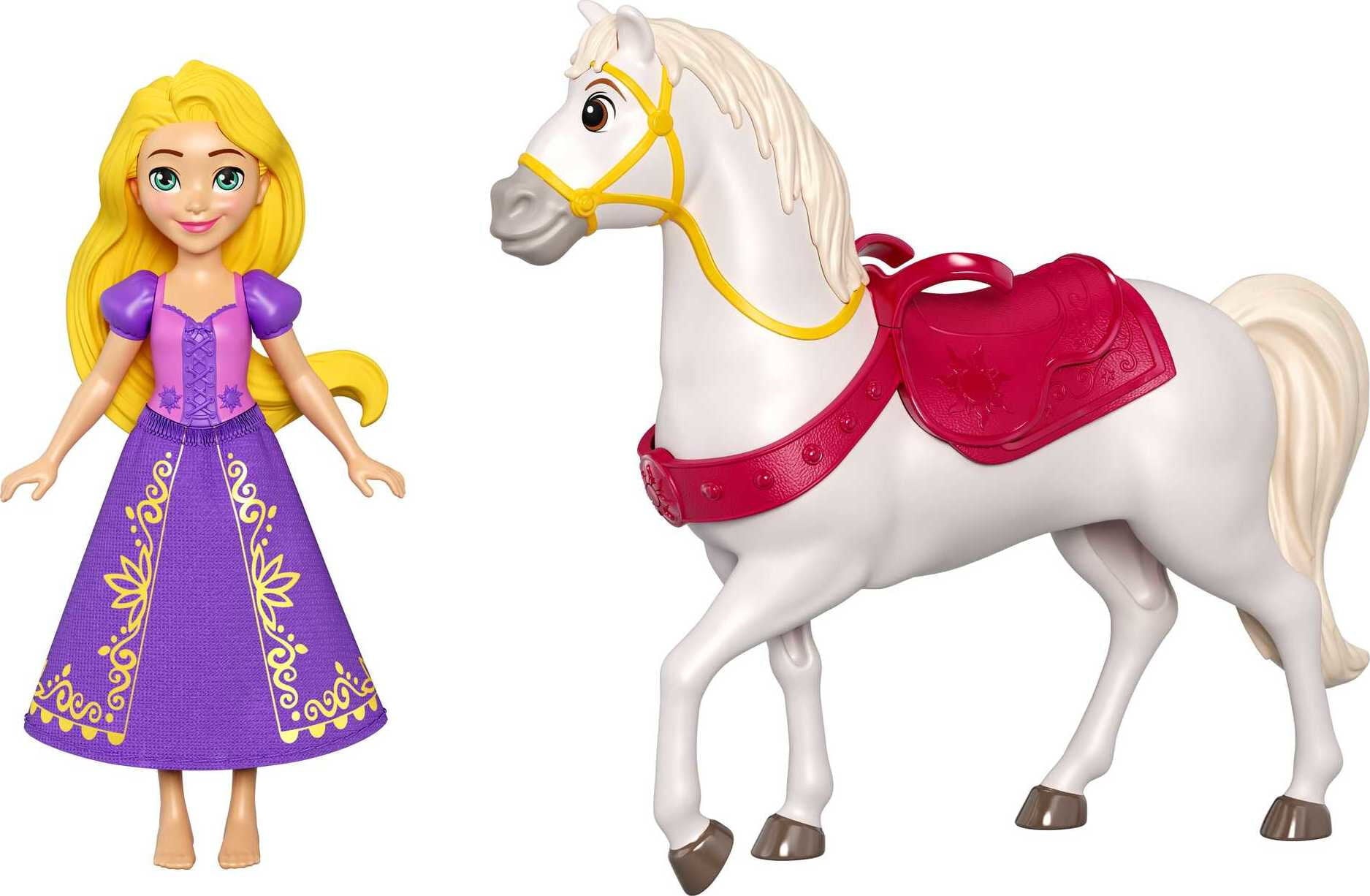 Disney Princess Rapunzel Small Doll and Maximus Horse with Saddle, from Disney Movie Tangled