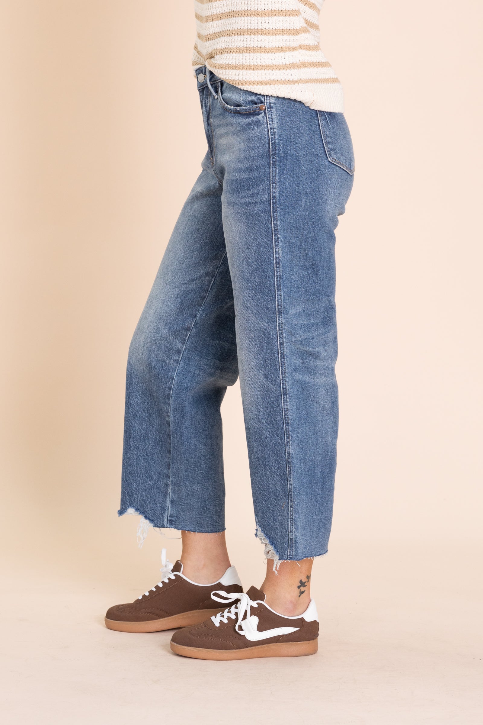 Judy Blue Rigid Magic Distressed Hem Crop Jean