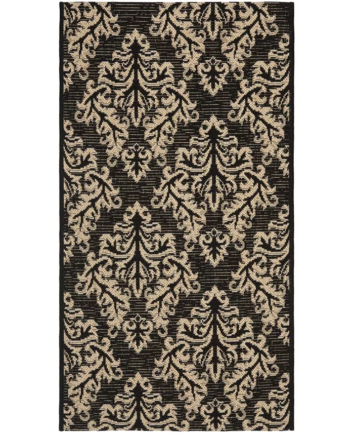 Safavieh Courtyard Black and Creme 2' x 3'7