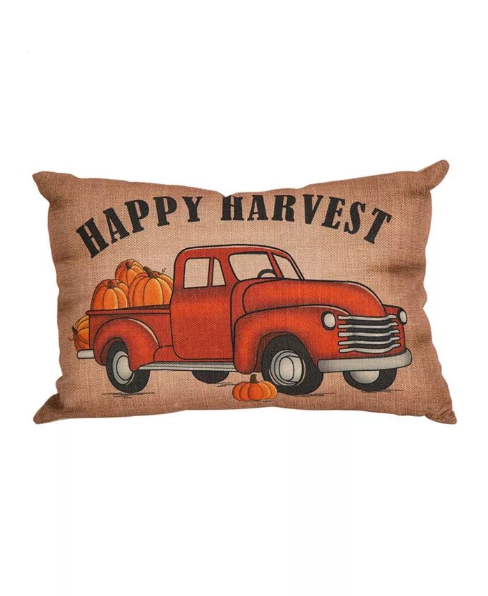 Glitzhome Happy Harvest Truck Decorative Pillow， 12