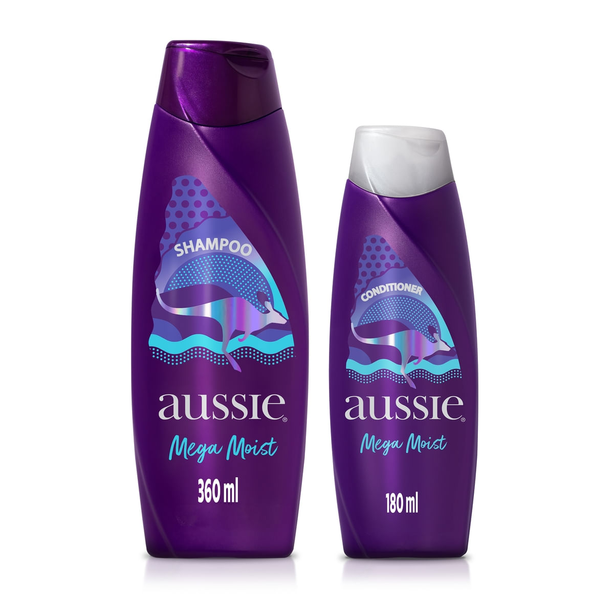 Kit Shampoo 360ml + Condicionador 180ml Aussie Mega Moist