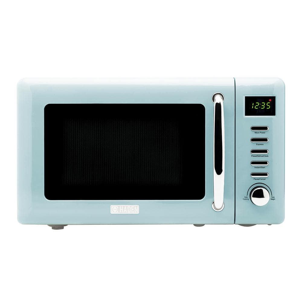 HADEN HERITAGE Countertop 700Watt 7 cu ft Turquoise Vintage Retro Microwave with Settings and 95 in Turntable