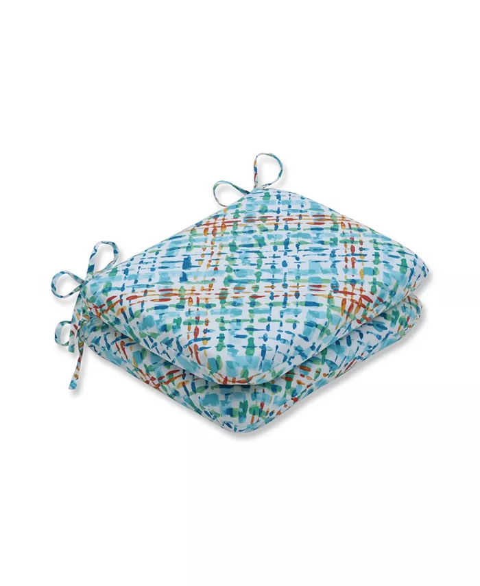 Pillow Perfect Capiz Opal Rounded Corners Seat Cushion， Set of 2