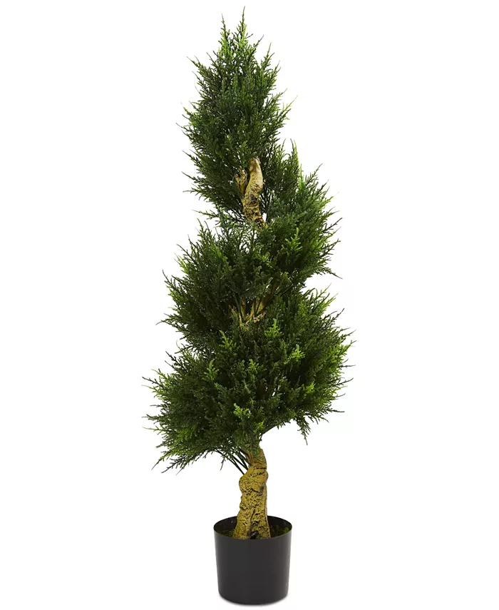 Nearly Natural 4.5' Spiral Cypress UV-Resistant Indoor Outdoor Artificial Tree