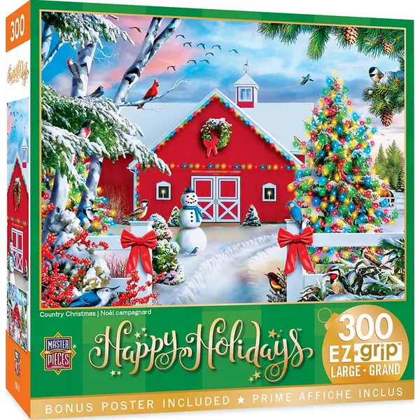 Masterpiece Puzzle 300-Piece Holiday Country Christmas EzGrip Puzzle