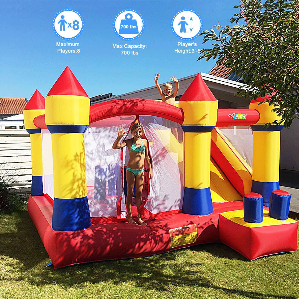 YARD Bounce House Inflatable Bouncy Castle Slide with Blower PVC Nylon 12.5*13.1*8.2ft