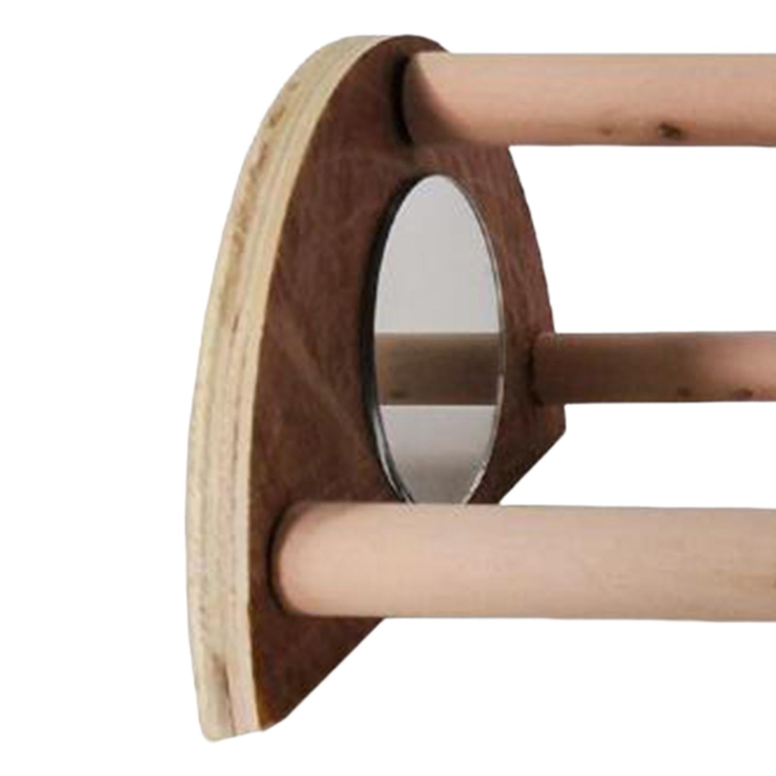 Chick Perch， Chicken Wooden Strong Roosting Bar with Mirror， Training Sleeping Perch Standing for Coop and Brooder Chick Hens Silkies Quail Chicken