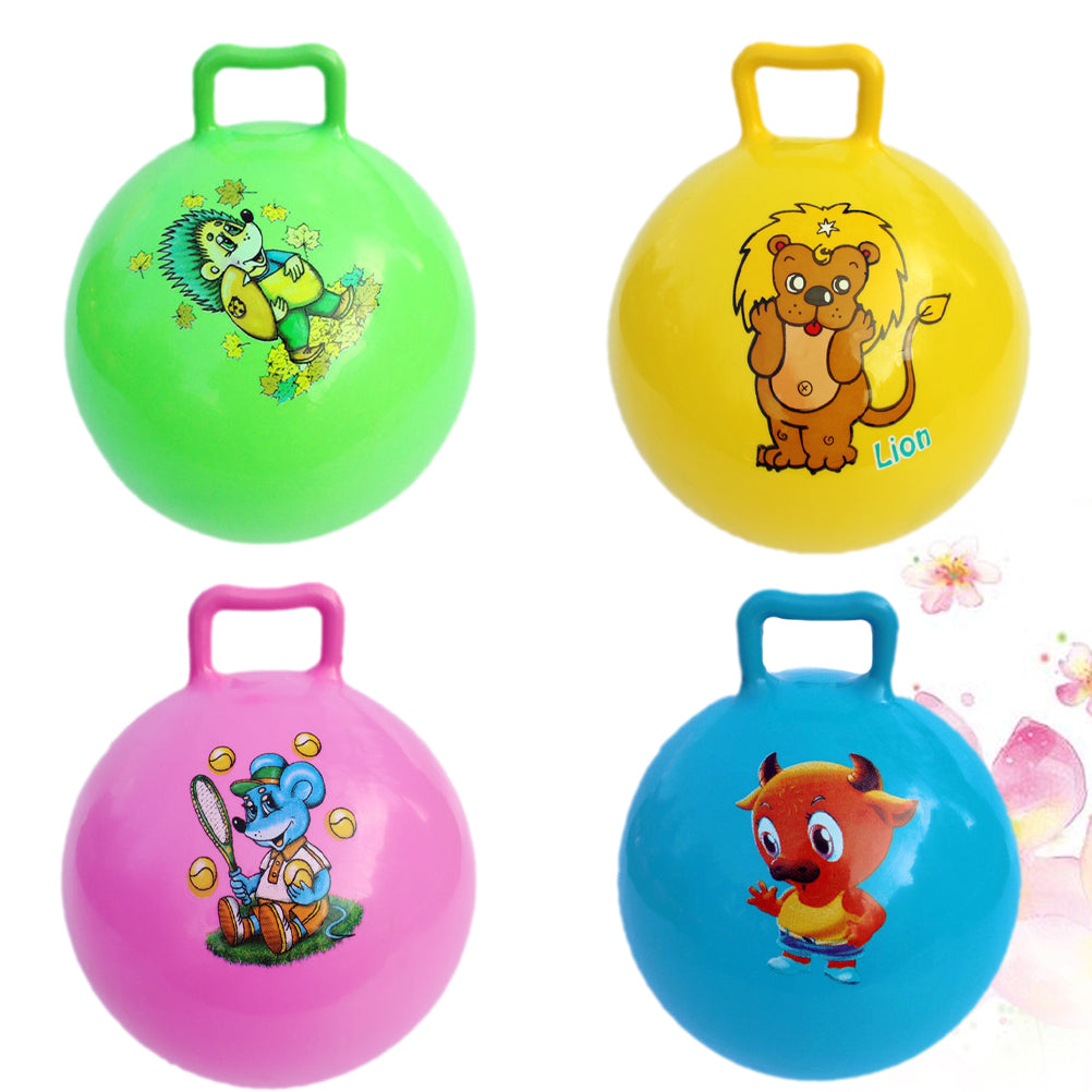 4pcs Bouncing Ball Inflatable Exercise Ball Jumping Ball Fitness Balance Jumping Toy for Kindergarten Children (Random Color)