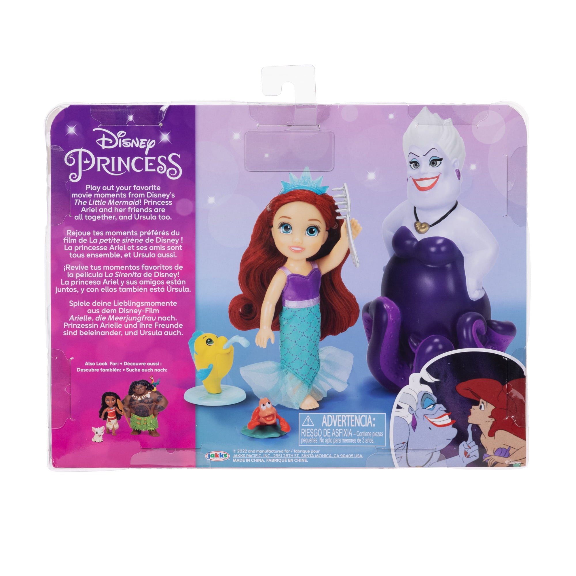 Disney Princess the Little Mermaid Ariel and Ursula 6 inch Fashion Doll Gift Set with Flounder and Sabastian