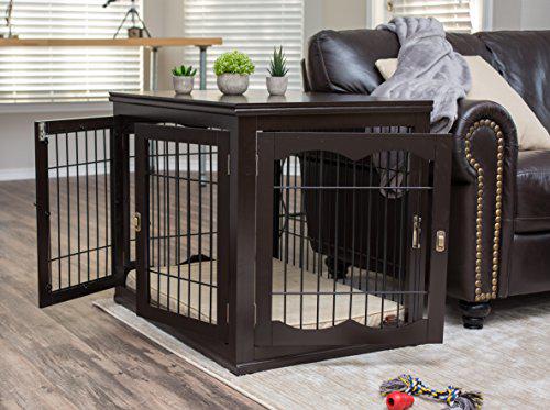 BirdRock Home Decorative Small Dog Kennel with Pet Bed - Espresso