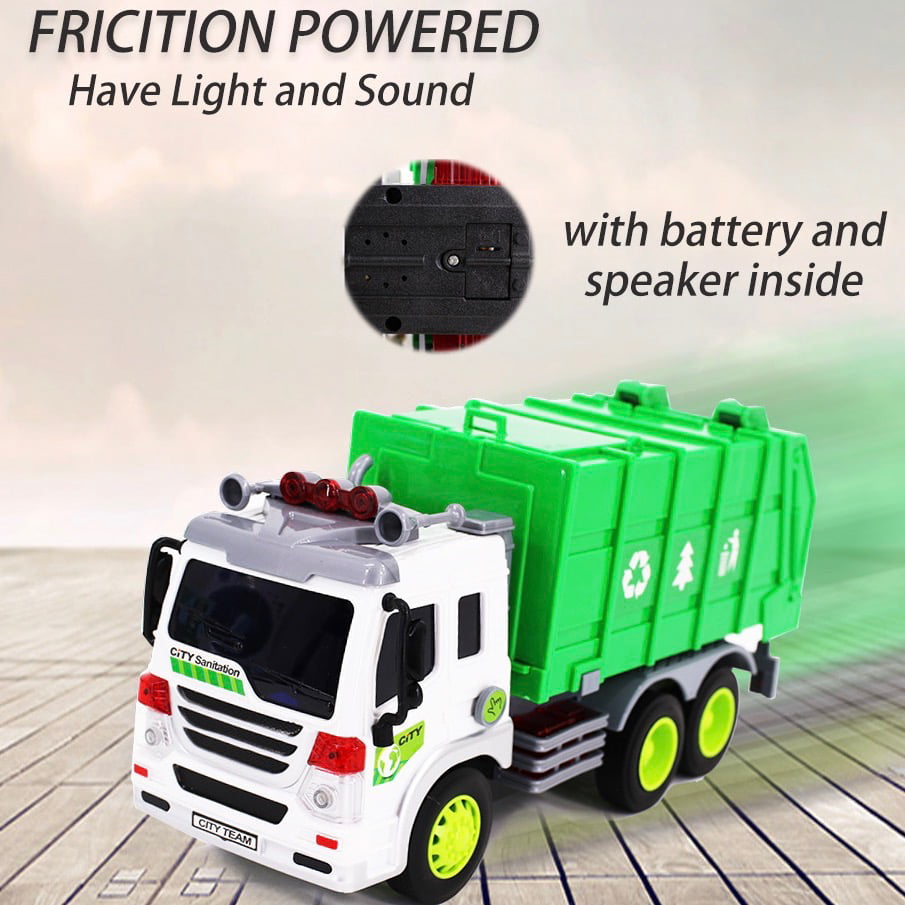 Garbage Truck Toys for 3 Year Old Boys and Girls， Friction Powered Toy， Play Vehicle Cars for Toddlers