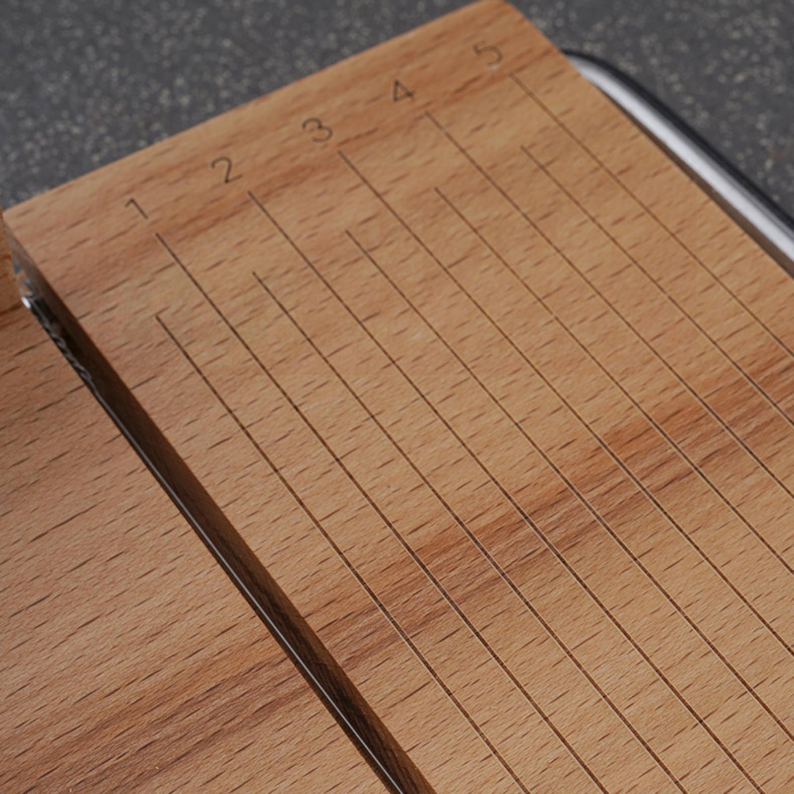 Wood Cheese Slicer with Stainless Steel Wire Adjustable Thickness Cheese Board