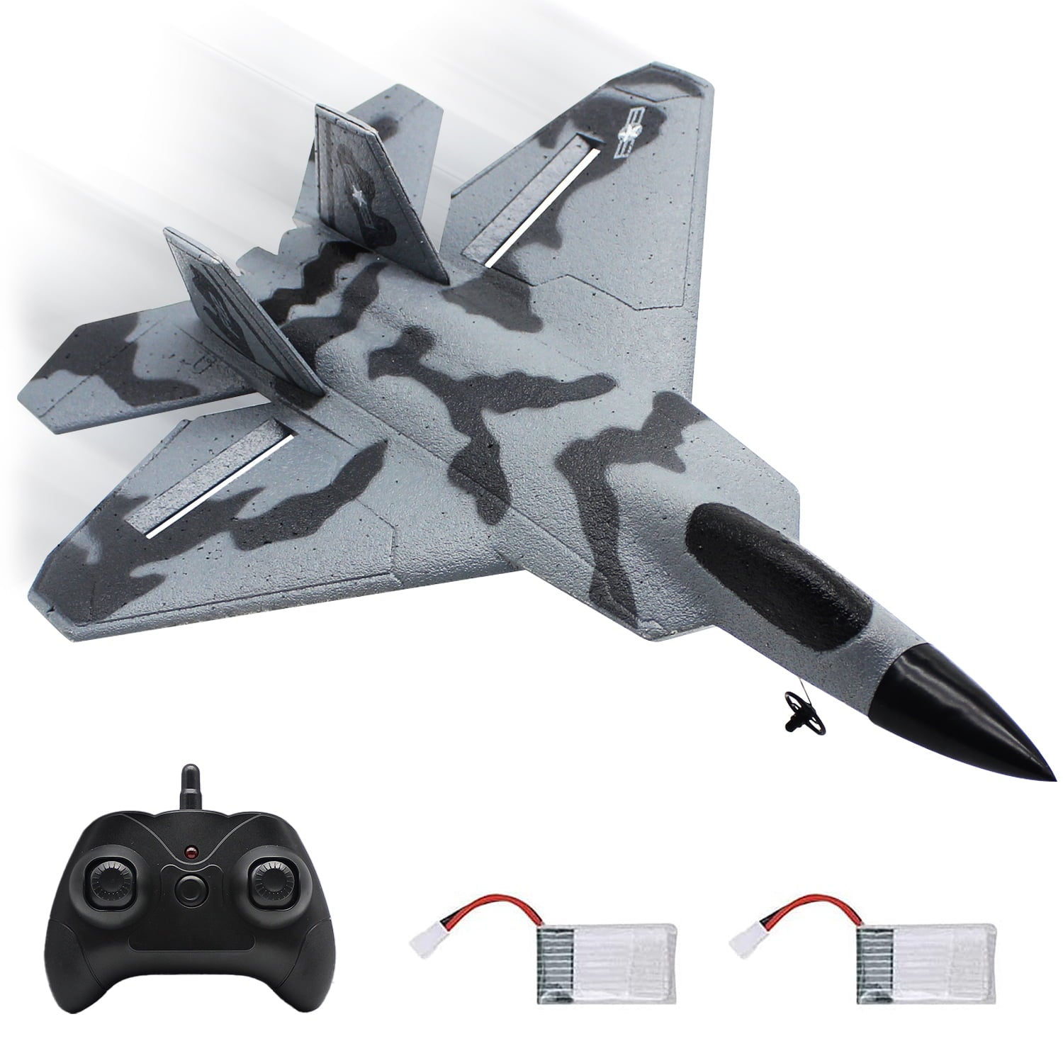 Fisca Remote Control Planes for Adults with 2 Batteries， F22 Raptor RC Airplanes for Kids 14+