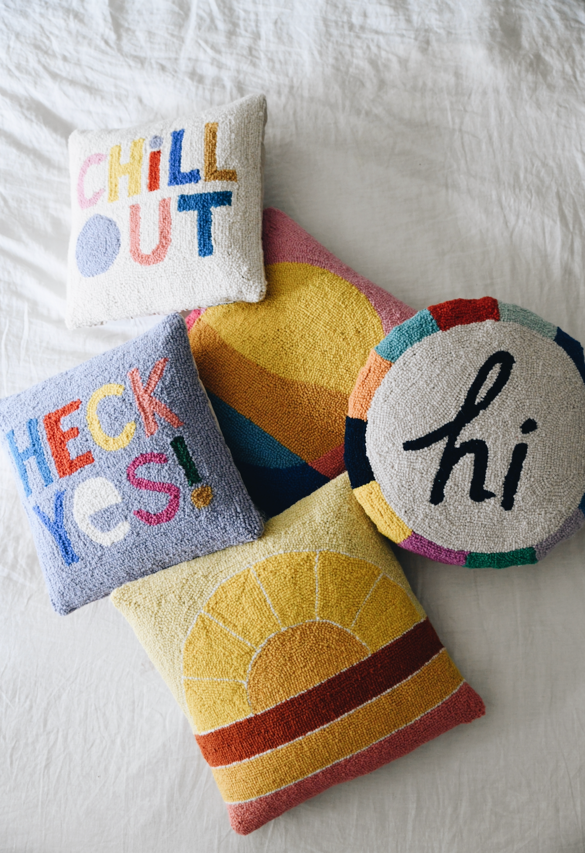 Retro Rainbow Hook Pillow