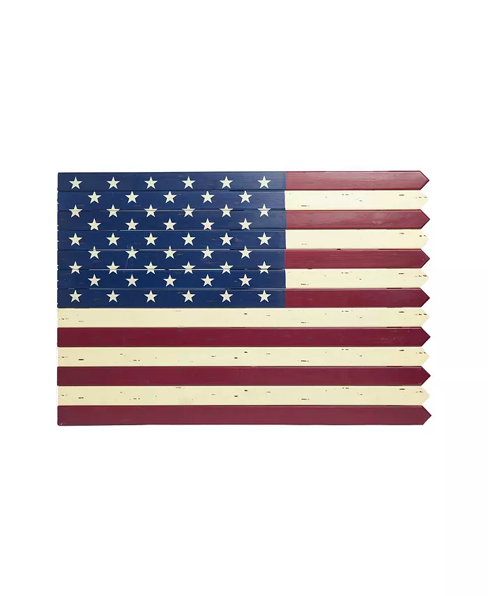 Evergreen Wooden Americana Flag