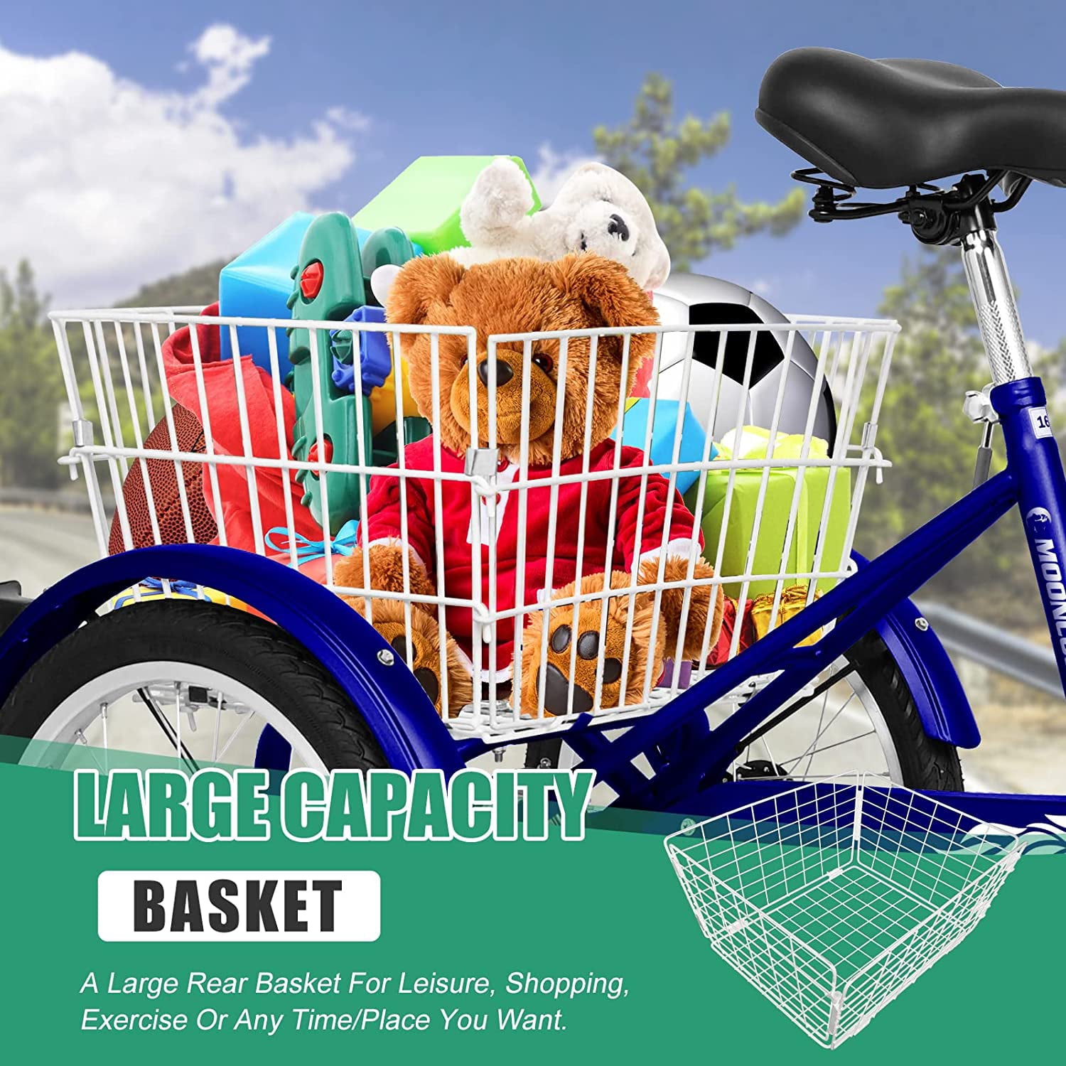 Lilypelle 16 inch Tricycle for Beginner Riders，Kids Tricycle 16